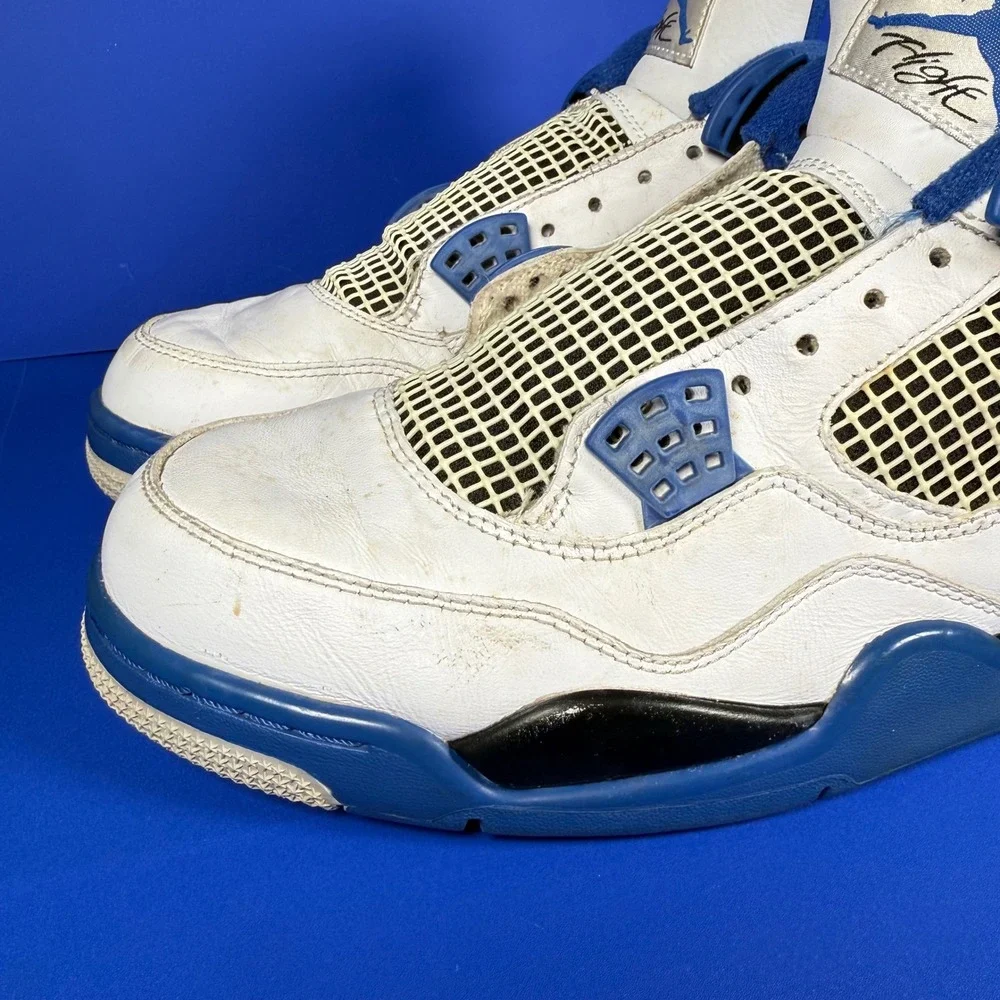 Jordan‎ 4 Retro White Varsity Blue 308497-117 Men's 12 Athletic Sneakers READ